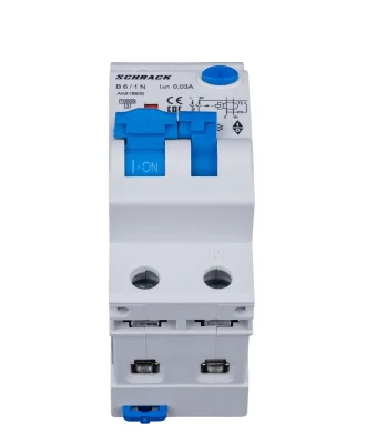 Automatic circuit breaker with RCD B6A/1+N, 10kA, 30mA, type A