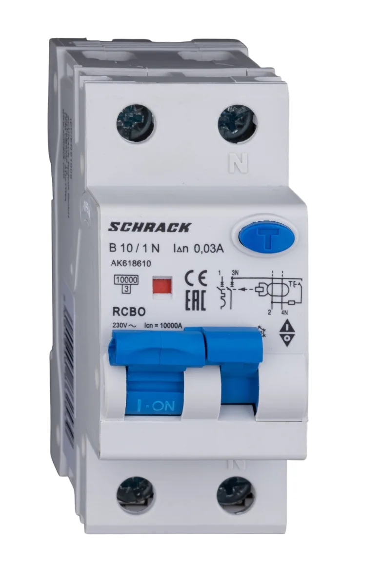 Automatic Circuit Breaker with RCD B10A/1+N, 10kA, 30mA, Type A