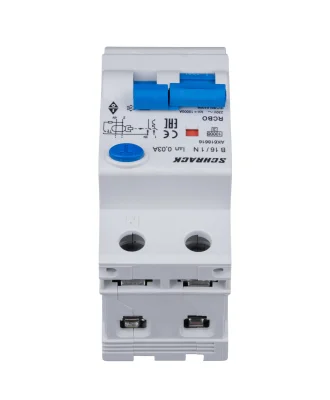 Automatic circuit breaker with RCD B16A/1+N, 10kA, 30mA, type A