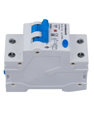 Automatic circuit breaker with RCD B16A/1+N, 10kA, 30mA, type A