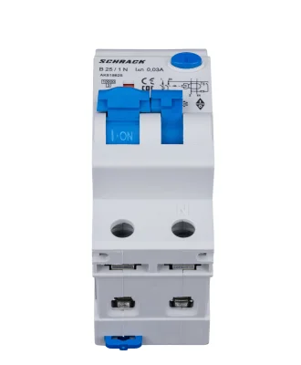 Automatic circuit breaker with RCD B25A/1+N, 10kA, 30mA, type A