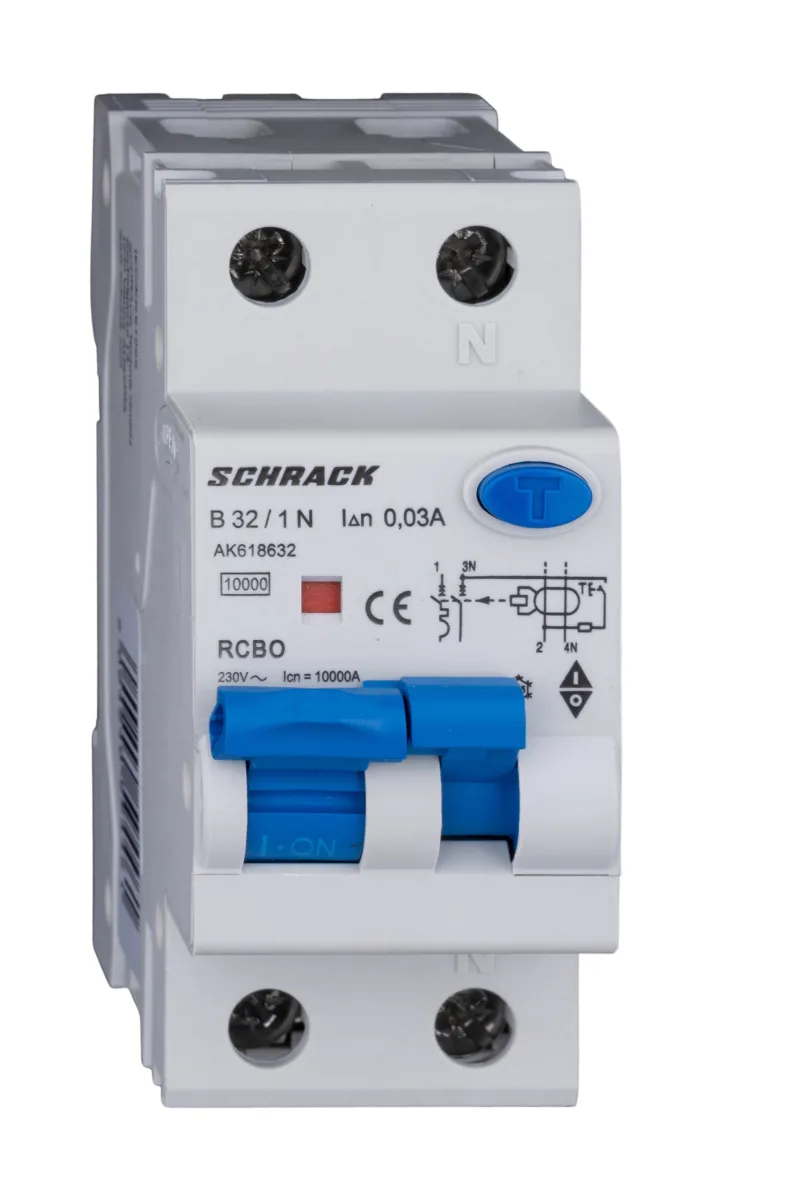 Automatic circuit breaker with RCD B32A/1+N, 10kA, 30mA, Type A