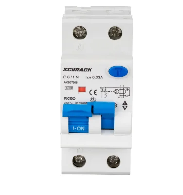 Automatic circuit breaker with RCCB C6A/1+N, 6kA, 30mA, type A