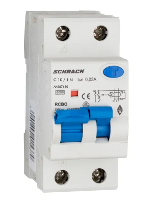 Automatic circuit breaker with RCD C10A/1+N, 6kA, 30mA, type A