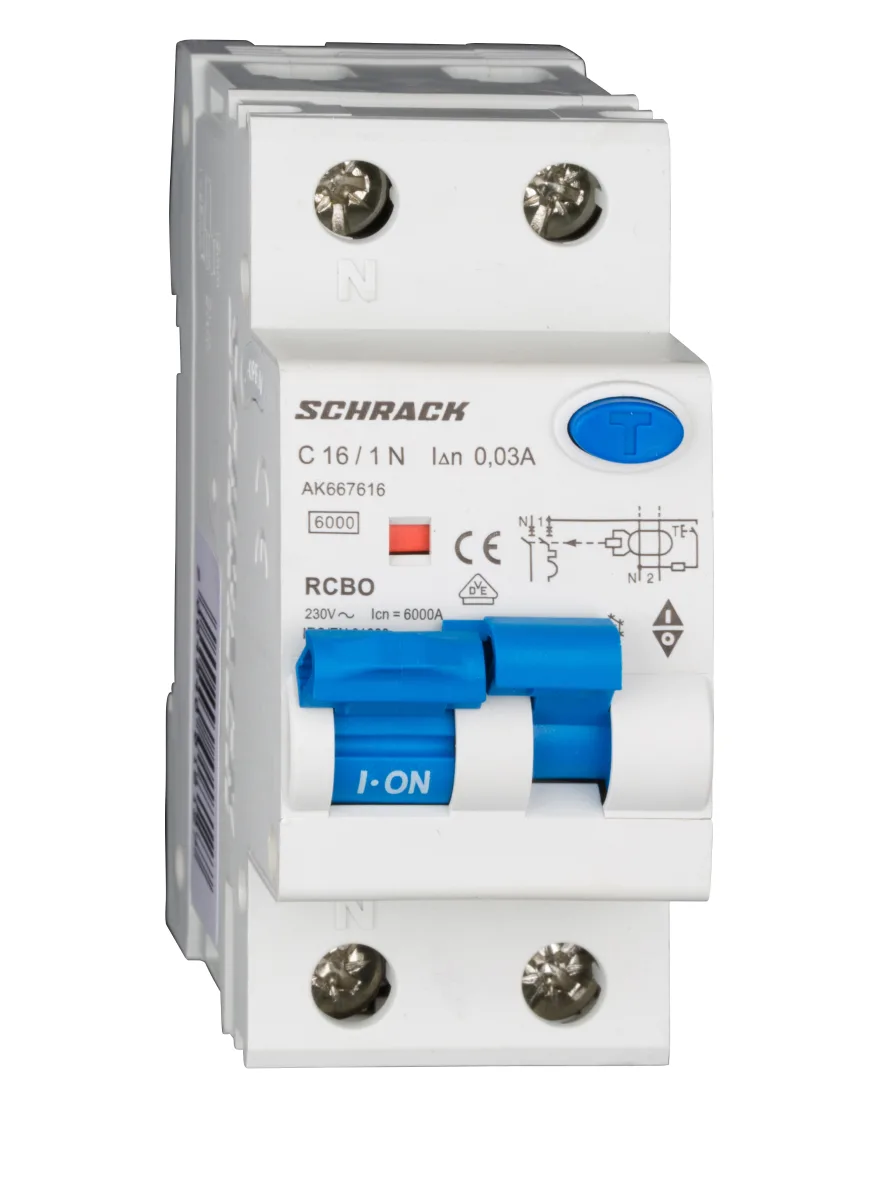 Автоматический выключатель с УЗО C16А/1+N, 6кА, 30мА, тип А