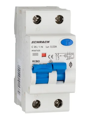 Automatic Circuit Breaker with RCD C25A/1+N, 6kA, 30mA, Type A