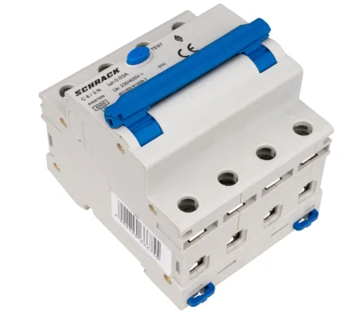 Автоматический выключатель с УЗО C6А/3+N, 6кА, 30мА, тип А