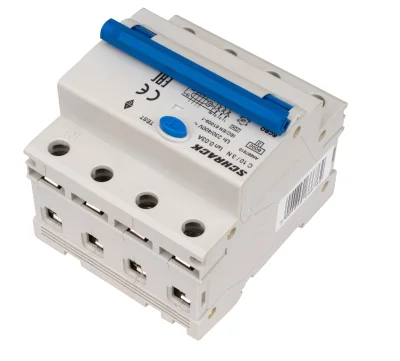 Автоматты өндіктегі сағат ағынын сақтау құрылғысы бар C10А/3+N, 6кА, 30мА, А түрі