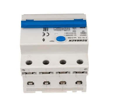 Автоматты өндіктегі сағат ағынын сақтау құрылғысы бар C10А/3+N, 6кА, 30мА, А түрі