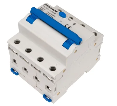 Автоматты өндіктегі сағат ағынын сақтау құрылғысы бар C10А/3+N, 6кА, 30мА, А түрі