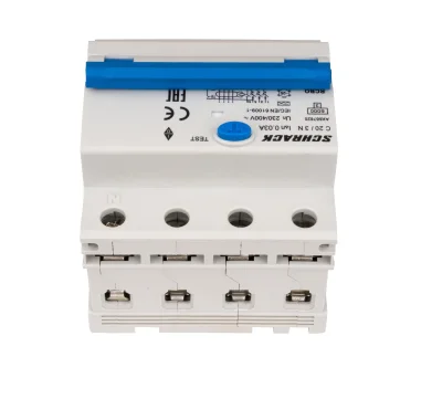 Автоматты ажыратқыш 3+N полюс, С20А, 6кА, 30мА, А түрі