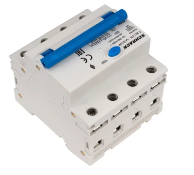 Автоматты ажыратқыш 3+N полюс, С20А, 6кА, 30мА, А түрі