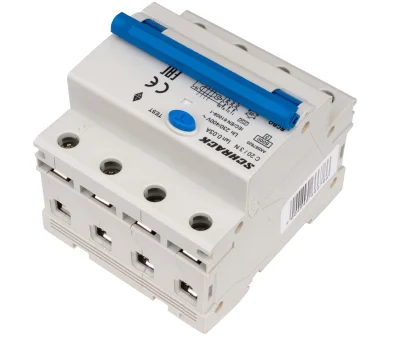 Автоматты ажыратқыш 3+N полюс, С20А, 6кА, 30мА, А түрі