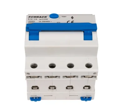 Дифференциалды ток қорғаушысы бар автоматты ажыратқыш B32А/3+N, 6кА, 30мА, А түрі