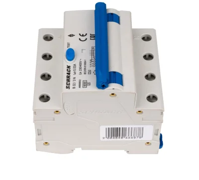 Дифференциалды ток қорғаушысы бар автоматты ажыратқыш B32А/3+N, 6кА, 30мА, А түрі