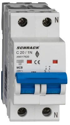 Автоматический выключатель C20А/1+N, 10кА