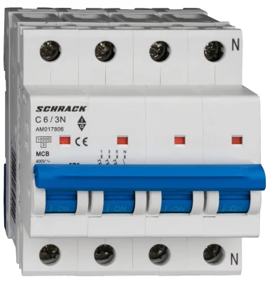 Автоматический выключатель C6А/3+N, 10кА