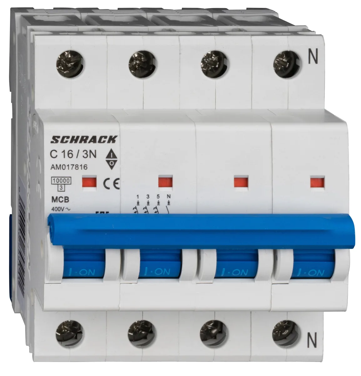 Автоматический выключатель C16А/3+N, 10кА