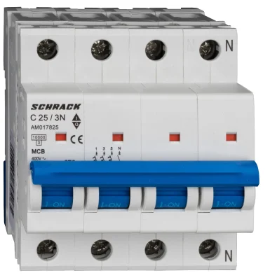 Автоматический выключатель C25А/3+N, 10кА