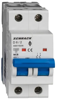 Автоматический выключатель D6А/2, 10кА