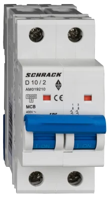 Автоматический выключатель D10А/2, 10кА