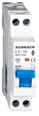 Автоматический выключатель C6А/1+N, 6кА, 1M