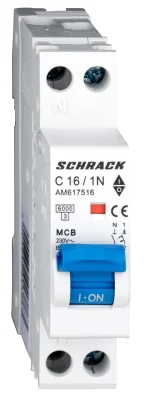 Автоматты ажыратқыш C16А/1+N, 6кА, 1M