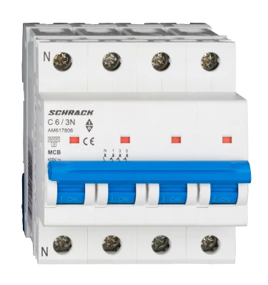 Автоматический выключатель C6А/3+N, 6кА