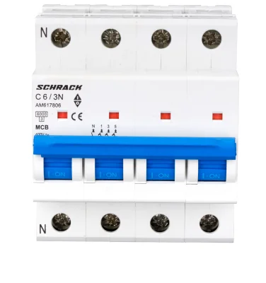 Автоматический выключатель C6А/3+N, 6кА
