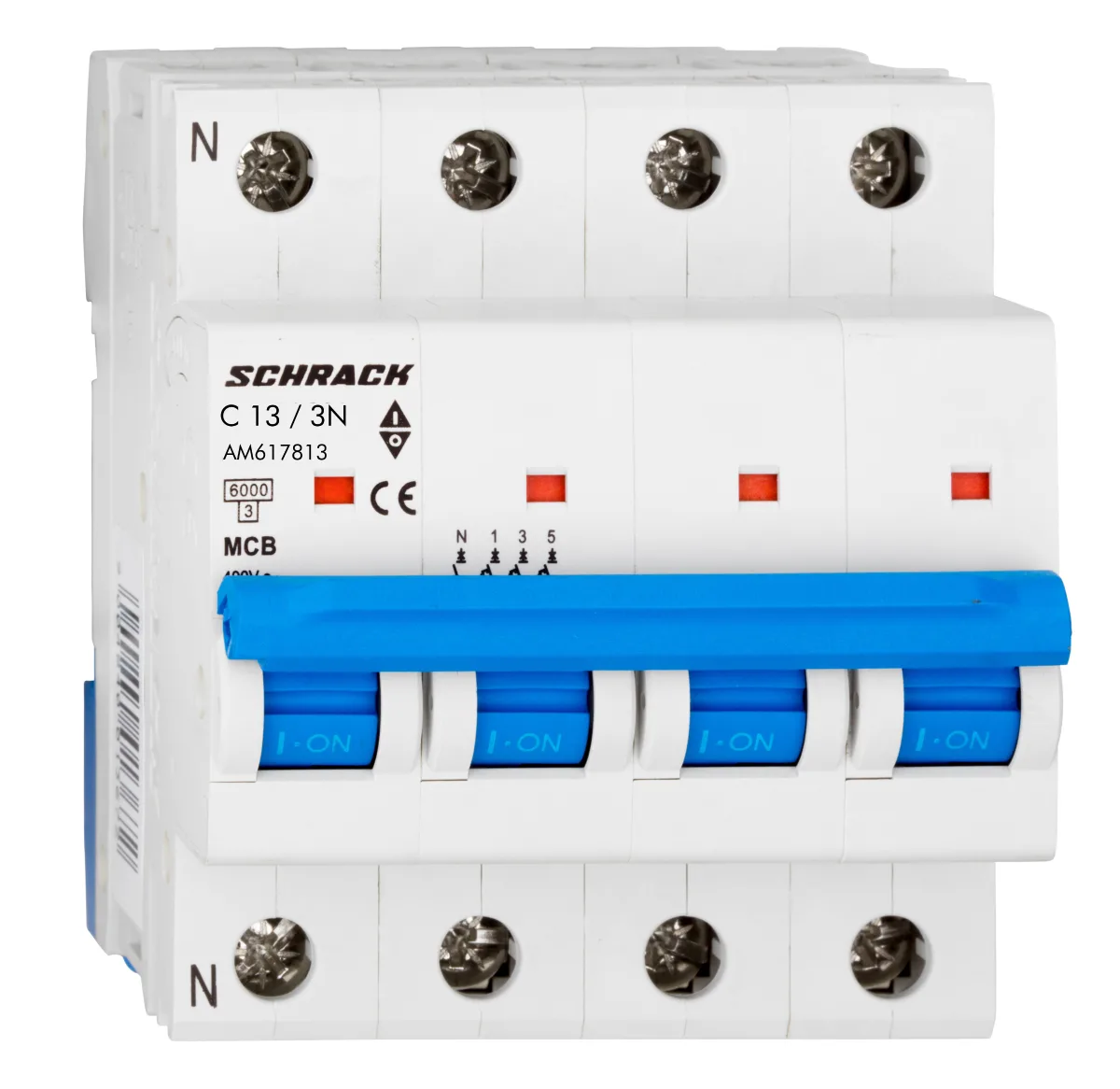 Автоматический выключатель C13А/3+N, 6кА