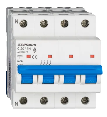 Автоматический выключатель C20А/3+N, 6кА