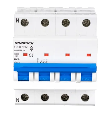 Автоматический выключатель C20А/3+N, 6кА