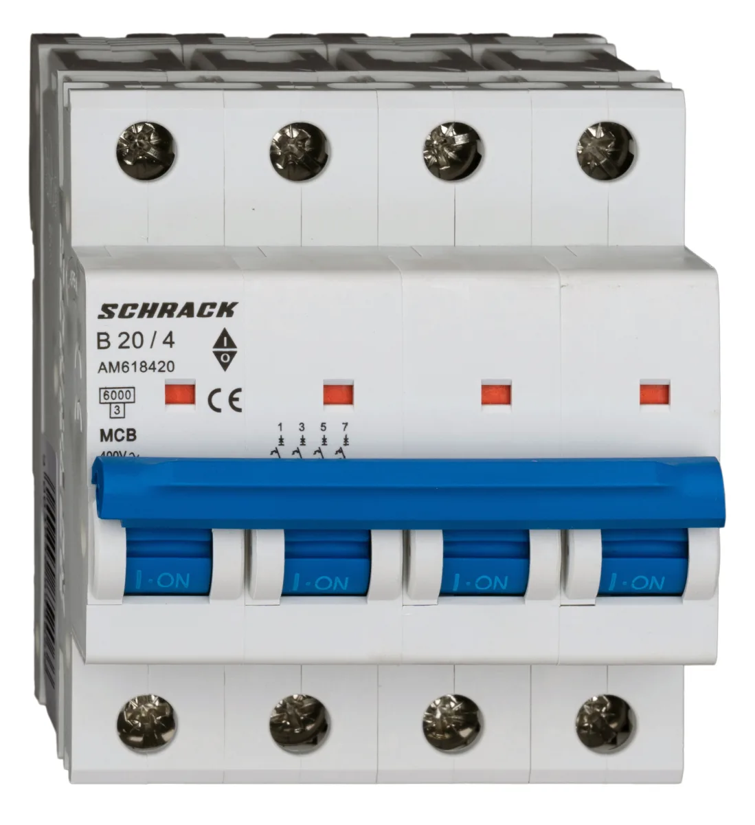 Төрт полюсті автоматты ажыратқыш B20А/4, 6кА