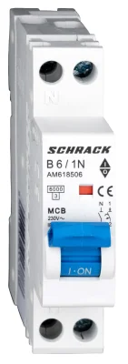 Автоматты ажыратқыш B6А/1+N, 6кА, 1M