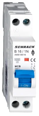 Автоматты ажыратқыш B16А/1+N, 6кА, 1M