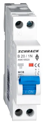 Автоматты ажыратқыш B20А/1+N, 6кА, 1M