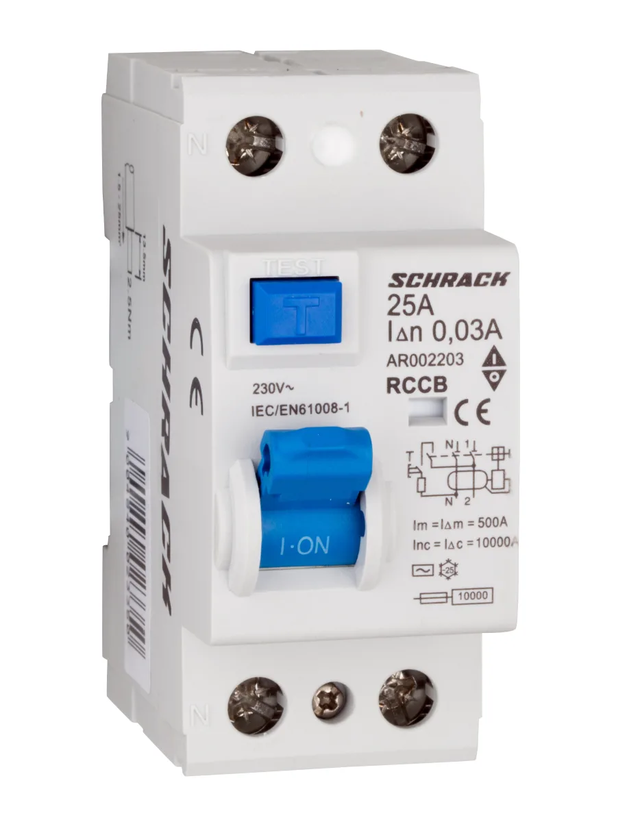 ҚЗҚ 25A/2, 10kA, 30mA, АС түрі