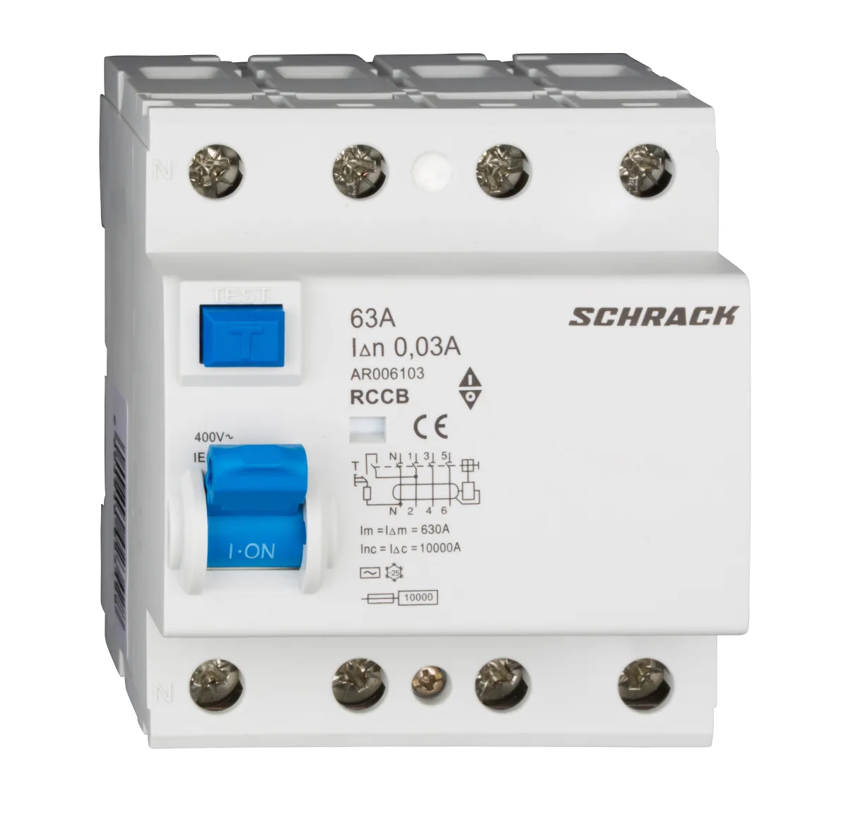 УЗО 63А/4, 10кА, 30мА, тип АС