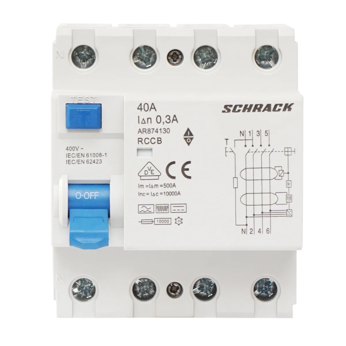 RCD 40A/4, 10kA, 300mA, Type B
