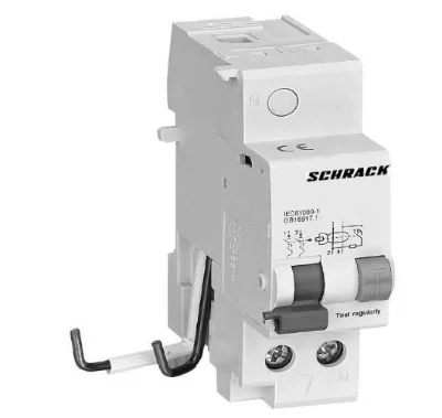 AMPARO 2-полюсті АВ үшін қосымша УЗО блогы, AC/S түрі, 63 А, 30 мА, 6 кА