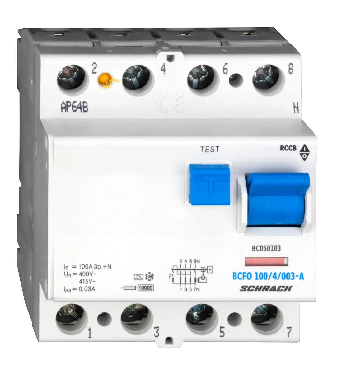 УЗО (ВДТ) 100А/4, 10кА, 30мА, түрі A, BC сериясы