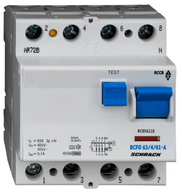 УЗО (ВДТ) 63А/4, 10кА, 100мА, тип А, серия B