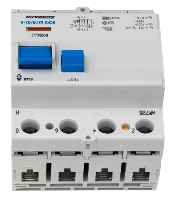 УЗО (ВДТ) 63А/4, 10кА, 100мА, тип А, серия B