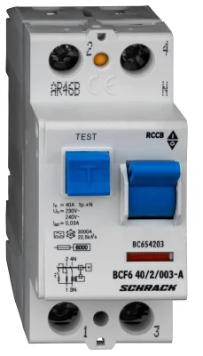 ҚТҚ (ДОТ) 40А/2, 6кА, 30мА, А түрі, BC сериясы