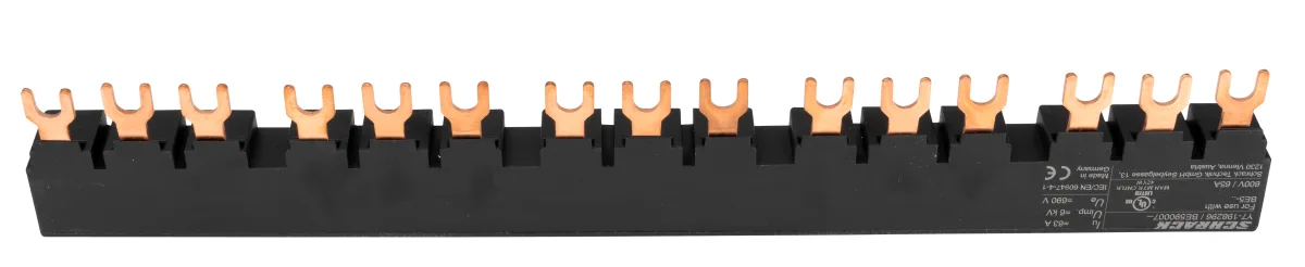 3-phase Bus Bar for 5xBE5, 45mm, Fork UL Contacts