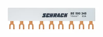 Three-phase Bus Bar for 3xBE5, 45mm, Fork Contact