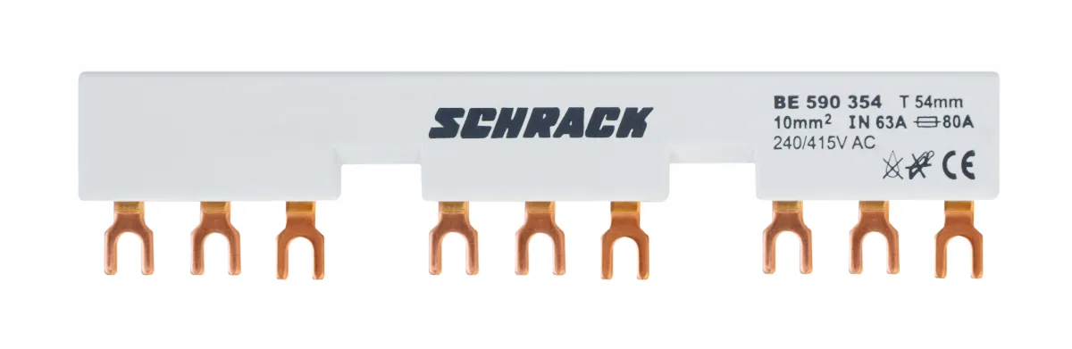 Three-Phase Bus Bar for 3xBE5, 54mm, Fork Execution