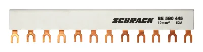 3-phase bus bar for 4xBE5, 45mm, fork connector