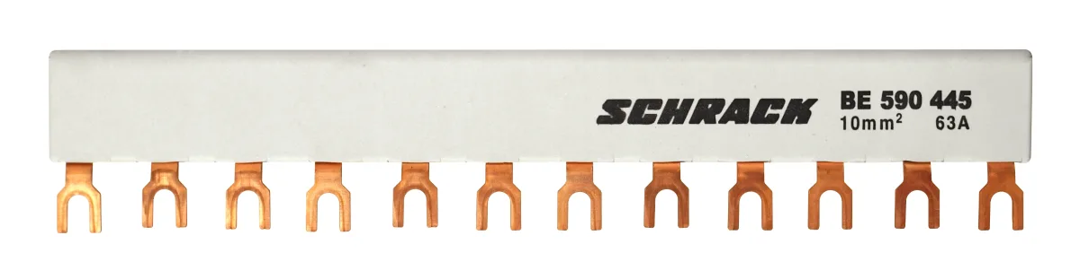 3-phase bus bar for 4xBE5, 45mm, fork connector