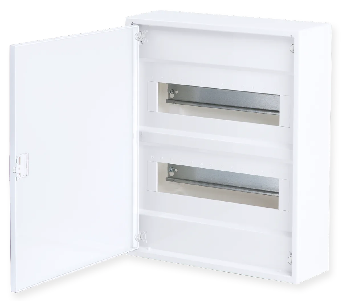 Щит накладной, 2-ряда, 24+4 модуля, металл.дверца, IP30